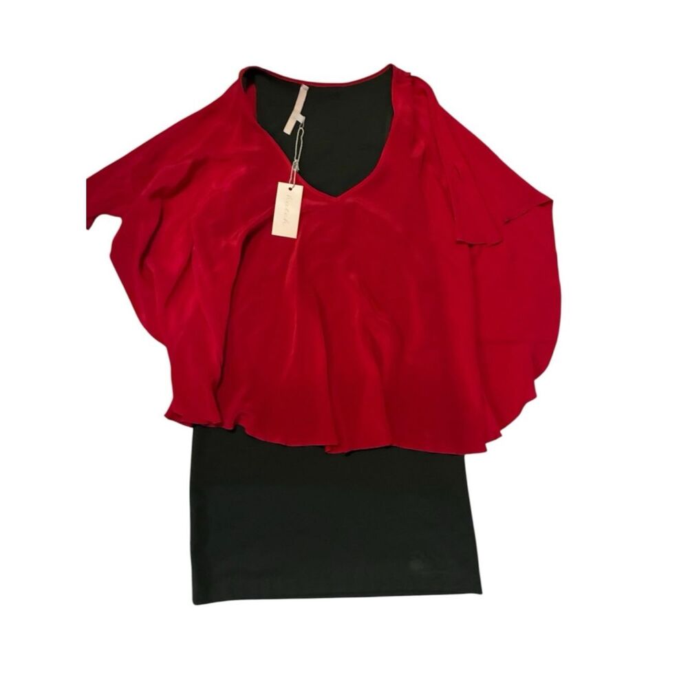 Hutch Red Overlay Top with Black Dress